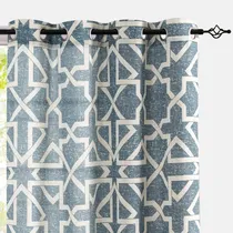 Comprar Cortinas De Lino Texturizado Jinchan, Cortinas De Lino Azul