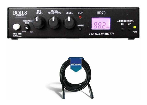Rolls Hr70 Fm Transmisor Digital Con Mc12-20xlr 20' Cable De