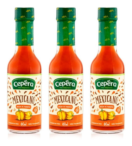 Salsa De Pimienta Habanero Mexicano Cepera 60 Ml. Pack X3