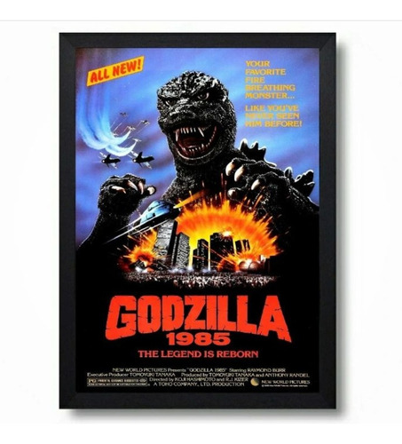 Cuadro Godzilla 1985 Marco Con Vidrio 35x50