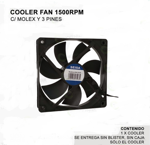 Imagen 4 de 5 de Ventilador Cooler Fan 120mm 12x12 1200rpm Fuente/motherboard