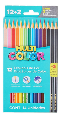 Multicolor Super 12 Cores + 2 Lápis Grafite Faber-castell