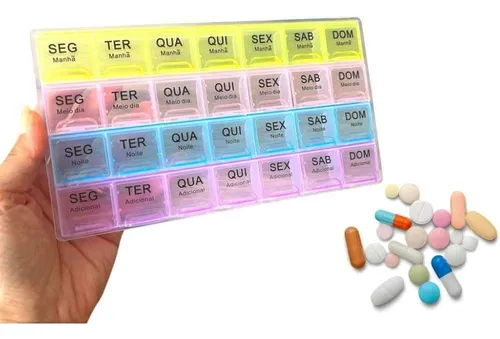 Caixa de Comprimidos com Estojo - Doses Semanais—