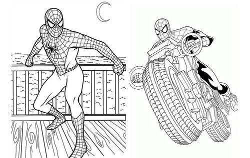Libro Para Colorear Hombre Araña Spiderman Con 6 Lapices