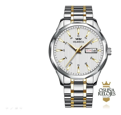 Relógio Masculino Luxo Original Dourado Prata Azul 0853