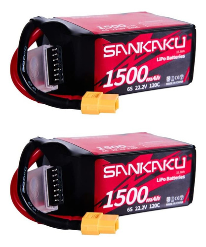 Sankaku Batería Lipo De  Mah 22.2 V 120c 6s Lipo Soft Pack.