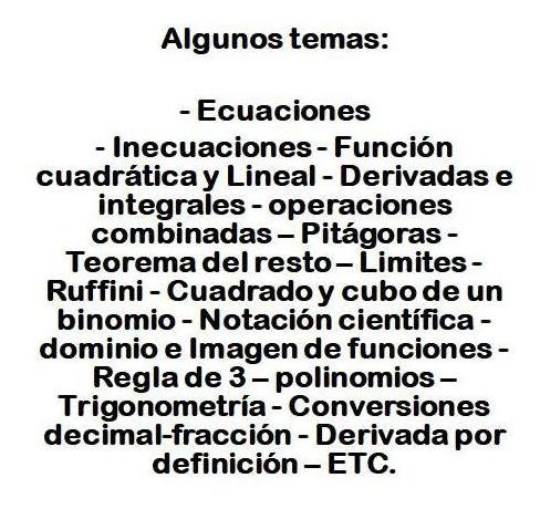 Imagen 2 de 4 de Clases De Matemática - Secundario - Universitario - Whatsapp
