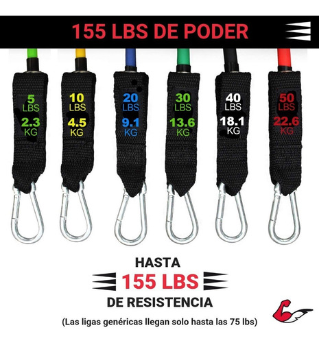 Set 19 Pz Ligas Resistencia Tubulares Con 5 Minis X Heavy