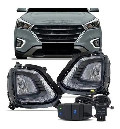Imagem 1 de 2 de Farol De Milha-creta Drl E Seta Com Botão Original.