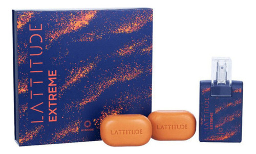 Kit Perfume De Luxo Linha Lattitude Extreme Traduções Gold N19 + 2 Sabonetes 90g Cada + Caixa De Presente
