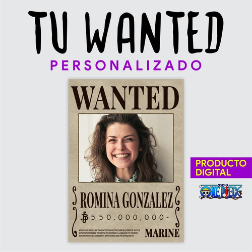 Tu Wanted One Piece Personalizado Producto Digital Animeras