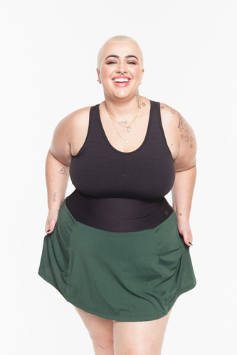 Imagem 1 de 10 de Shorts Saia Plus Size Esther Wonder Size Emana® Verde