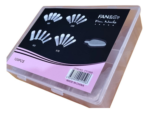Molde F-1 Dual Form E Unha Reversa 120 Peças Fan Nails