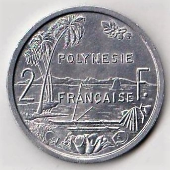 Excelente Moneda De Polinesia Francesa 1965 2 Francos Unc