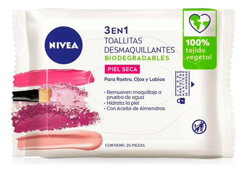 Toallitas Desmaquillantes Nivea 3en1 Ttp Biodegradables 25u