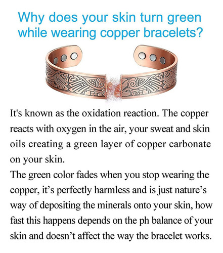Pulsera Magnética Cobre Para Hombre Alivio Del Dolor Artriti