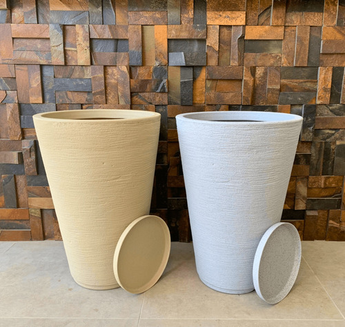 Kit 3 Vasos Planta Flor Grande Coluna Decorativo Jardim Nº4