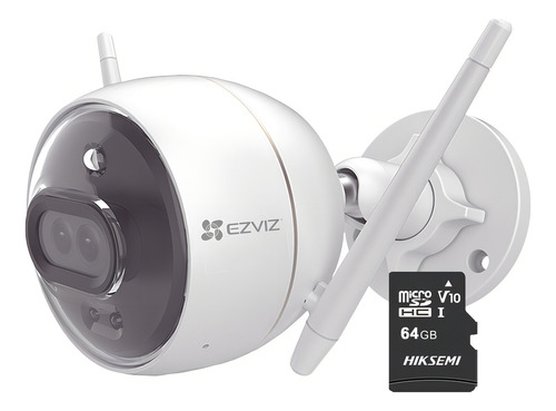 Ezviz Cámara Bala Ip C3x-plus-64 2 Mp Ezviz Almacenamiento 64 Gb Microsd Wifi / Doble Lente 2.8 Mm Visión Nocturna A Color / Audio Dos Vias Detección De Movimiento Con Alerta De Voz