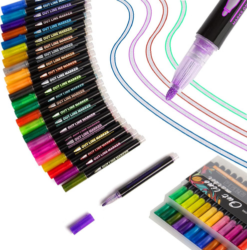 Super Squiggles Outline Markers-24 Colors Super Squiggl...