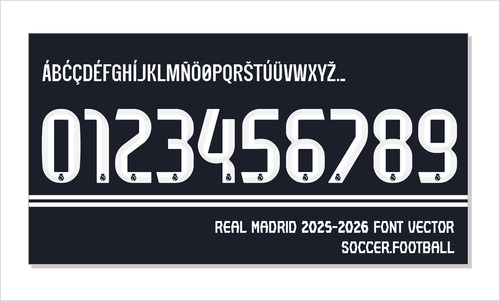 Tipografía Real Madrid 2025-2026 Archivo Ttf / Otf, Ai, Eps.