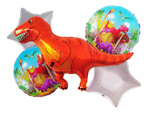 Globos Metalizados Dinosaurio Fiesta Cumpleaños Decoración