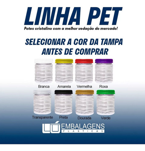 Pote Plástico Pet C/ Rosca 220ml 100 Uni Para Alho Triturado