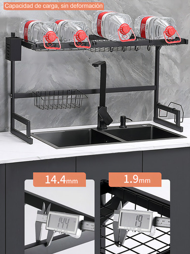 Escurridor De Platos, Escurreplatos Encima Del Fregadero Color Negro Afanso