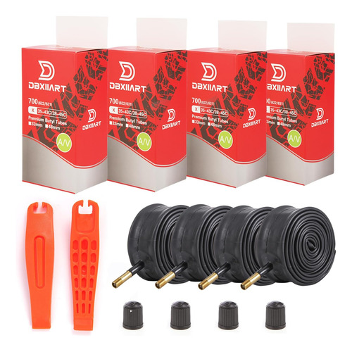 Tubos Para Bicicleta, 4 Paquetes De 700x38c 700x40c 700x43c