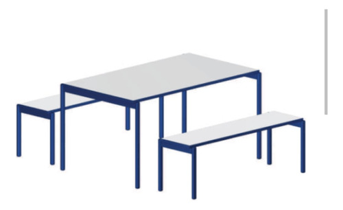 Mesa Para Refeitório Com Bancos Infantil 150x75 8 Lugares