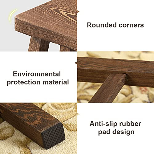 Taburete Resistente De 10.6 Pulgadas De Madera Maciza R...