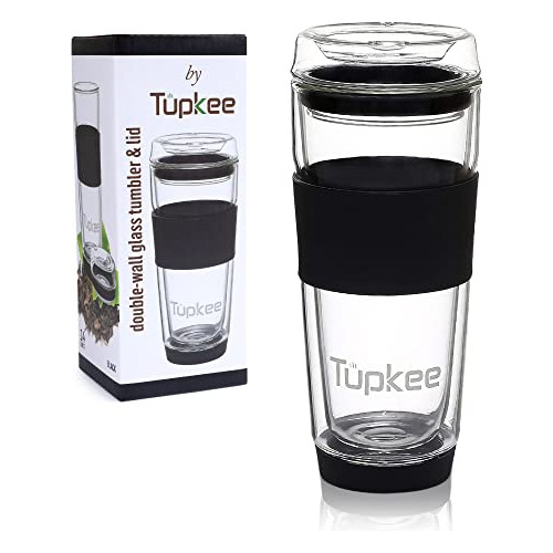 Tupkee - Vaso De Vidrio De Doble Pared, Aislado, Vidrio Sopl