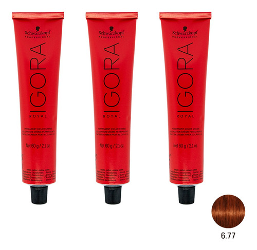 Schwarzkopf Igora Royal Kit X3 Tintura Pelo Tono 6.77 X 60gr