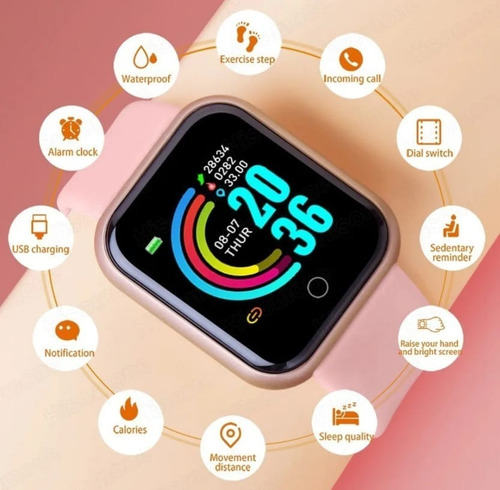 Imagen 2 de 8 de Reloj Inteligente Smartwatch Y68 / D20 | Resistente Al Agua
