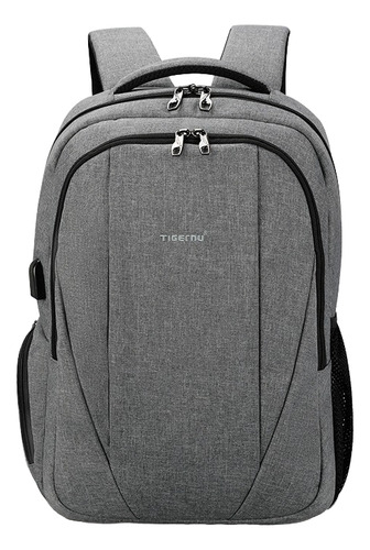 Mochila Tigernu Ejecutiva Para Notebook Gris T-b3399