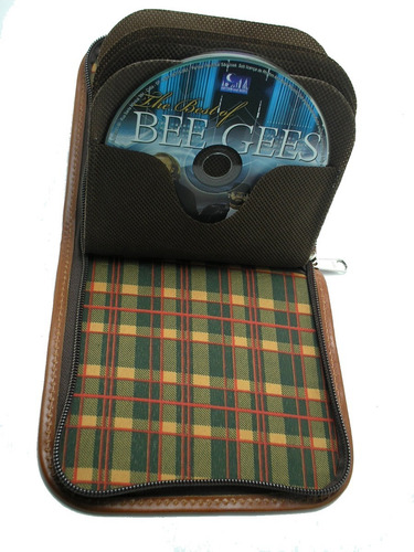 Porta Cd/dvd Para 20 Discos - Couro Legítimo - Cor Conhaque