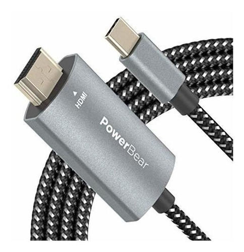 Cable Powerbear Usb-c A Hdmi (4k @ 60 Hz) [6ft - 18m] Tipo C