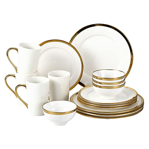 Loymokinar Dinnerware Sets For 4,16-piece Porcelain Dish Set