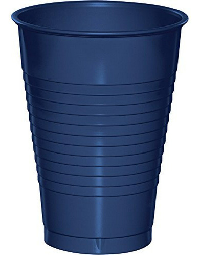 Vasos De Plástico Premium - 12 Oz, Azul Marino