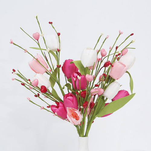 Ramas De Flores De Tulipán Artificiales, Decoraciones De