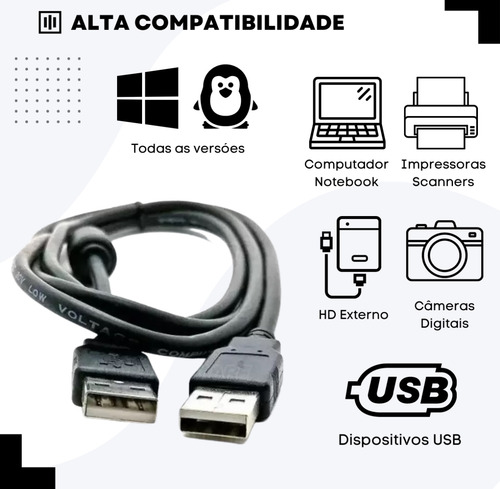 Cabo Usb 2.0 Feinier Am-am Usb-a Para Usb-b