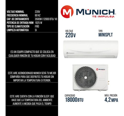 Munich Ac-18220 Blanco 220v Blanco