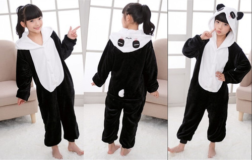 Imagen 6 de 6 de Pijama Kigurumi Polar Oso Panda Para Niños Y Niñas