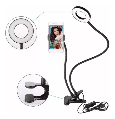Imagen 3 de 3 de Clip De Selfie Con Porta Celular