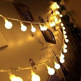 Luces Bolitas 20 Led Guirnalda Calida 3 Mts A Pilas
