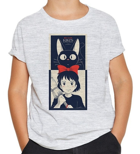 Remera De Niño Kiki Studio Ghibli Gris