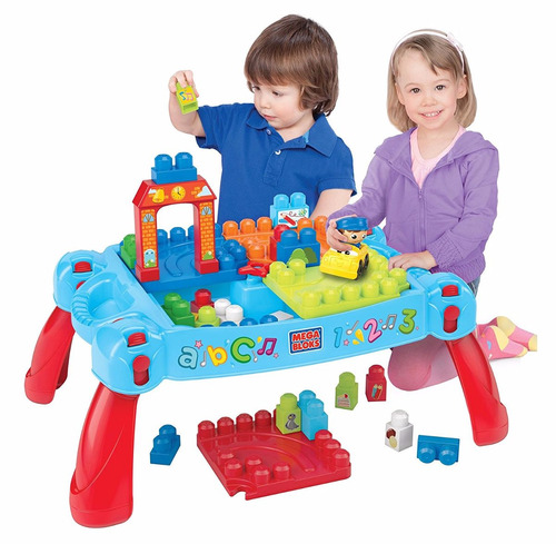 Fisher Price Mesa Mega Bloks 80 Piezas Construccion Juguetes