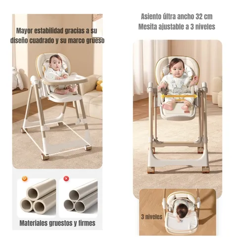 Silla De Comer Columpio 2 En 1 Lubabycas Rosada