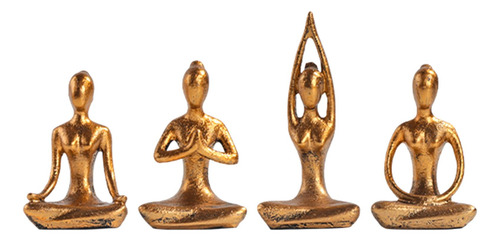 4 Estatuas De Yoga Para Niña, Escultura De Meditación Para