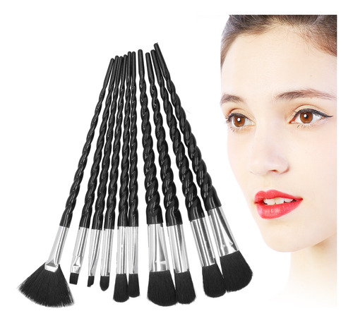 Juego De Brochas De Maquillaje, 10 Piezas