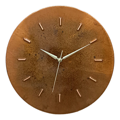 Copper Empire Reloj De Pared Pequeno Con Patina Oxidada, De